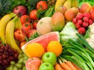 Девушка Лето фрукты, овощи, еда, цвета обои рабочий стол