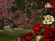 Девушка Розы природа, розы, 3d, art обои рабочий стол