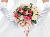 Девушка Розы невеста, букет, розы, перчатки обои рабочий стол
