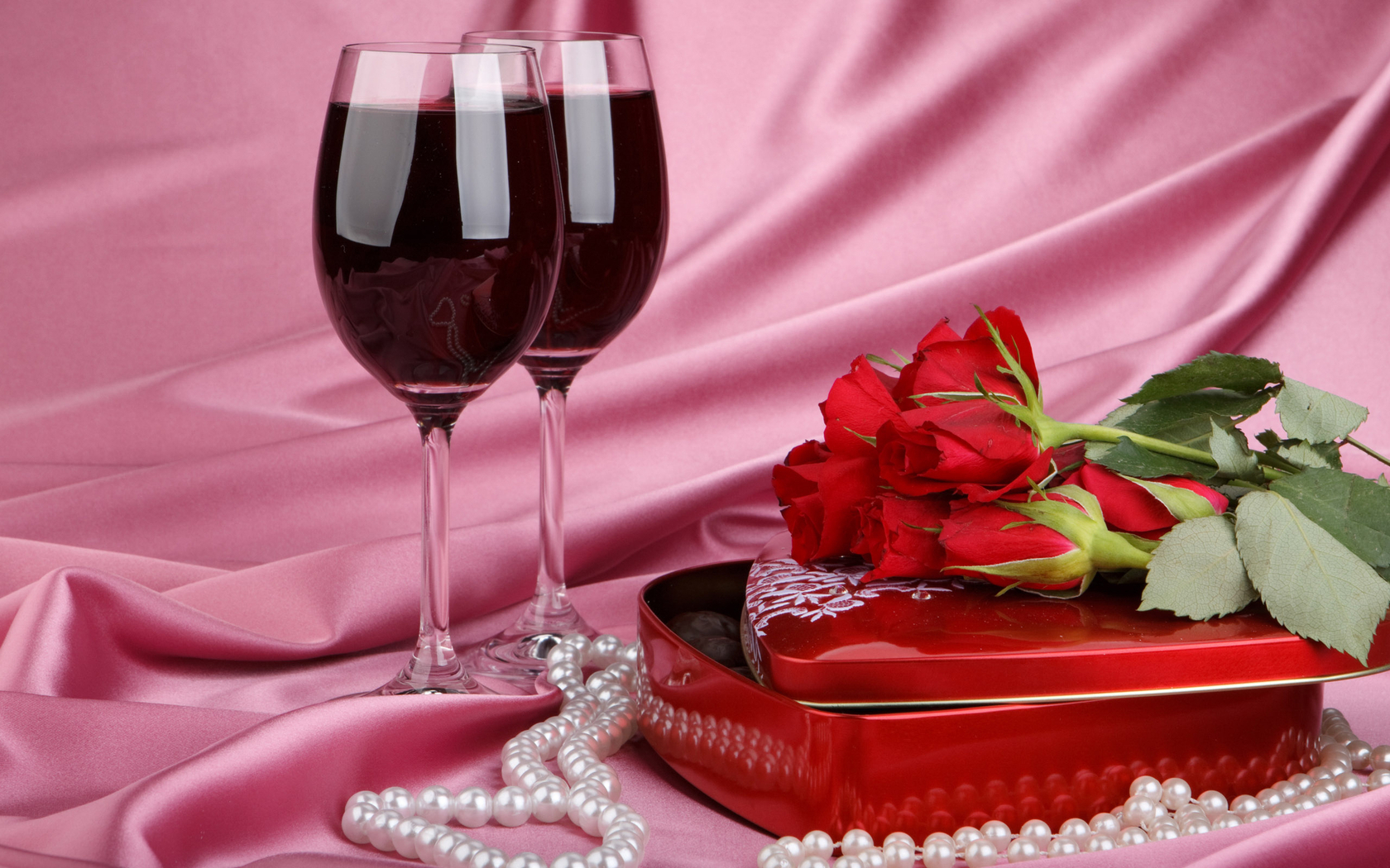 Цветы Розы Роза, Красные розы, красное вино, коробка кофет картинка, обои рабочий стол