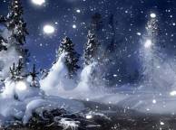Девушка Зима ночь, снег обои рабочий стол