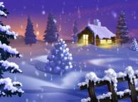 Девушка Зима деревья, снег, дом обои рабочий стол