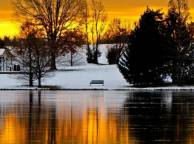 Девушка Реки, озера небо, река, вода, деревья, осень, снег обои рабочий стол