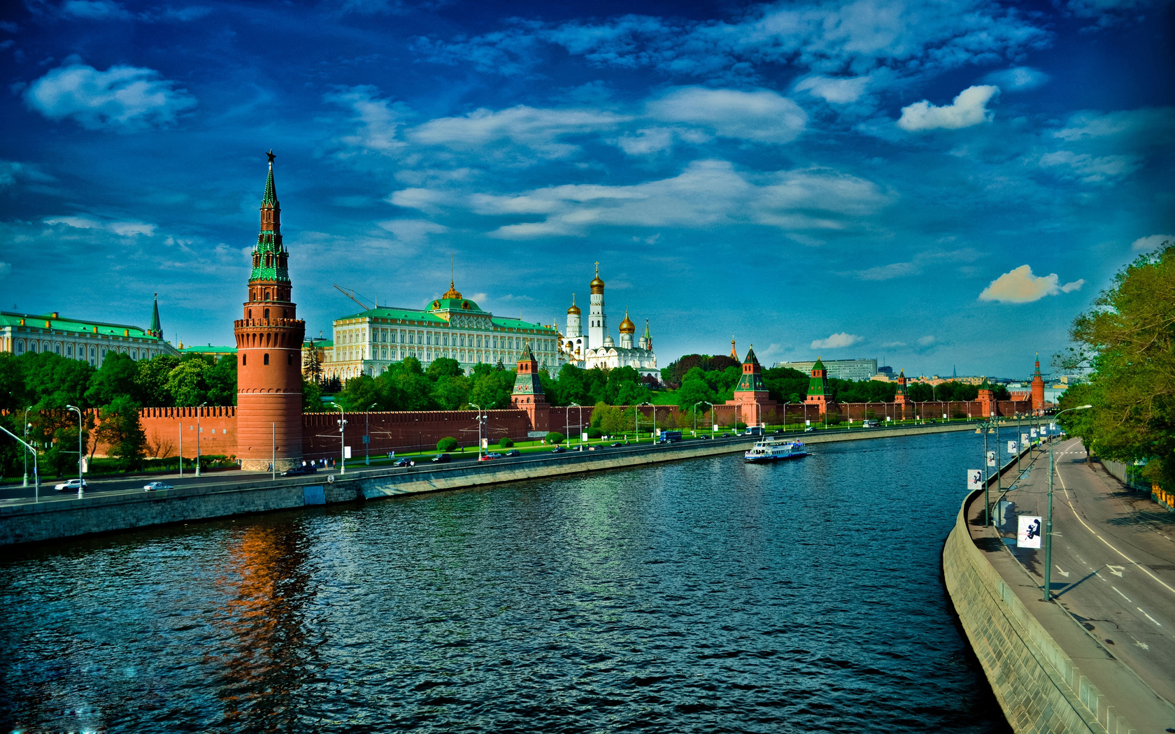 Природа, пейзаж Реки, озера город, Москва, река, кремль красивые обои рабочий стол