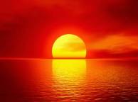 Девушка Море солнце, закат, красный обои рабочий стол