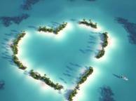 Девушка Море острова, океан, вода, сердце, любовь обои рабочий стол