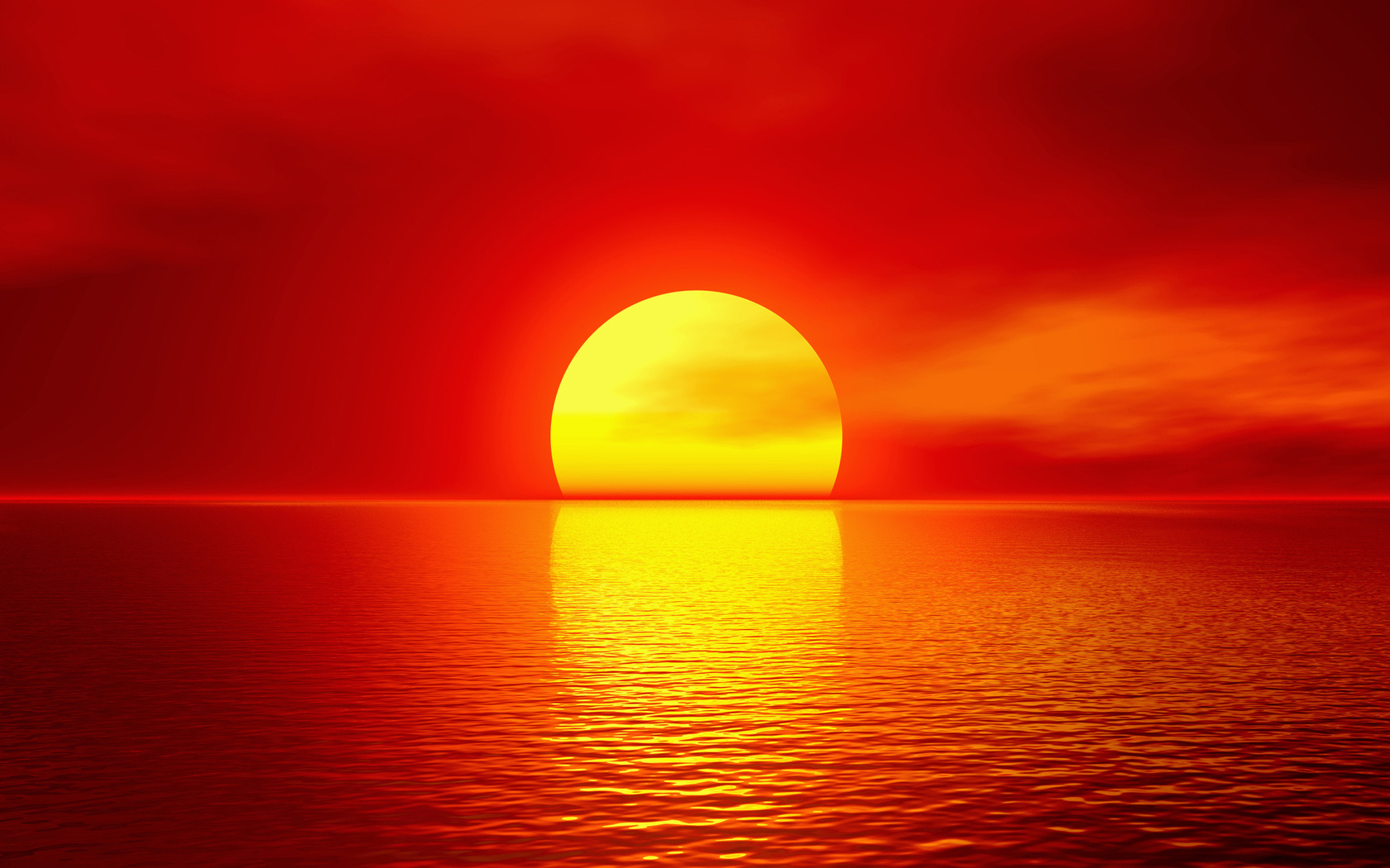 Природа, пейзаж Море солнце, закат, красный красивые обои рабочий стол
